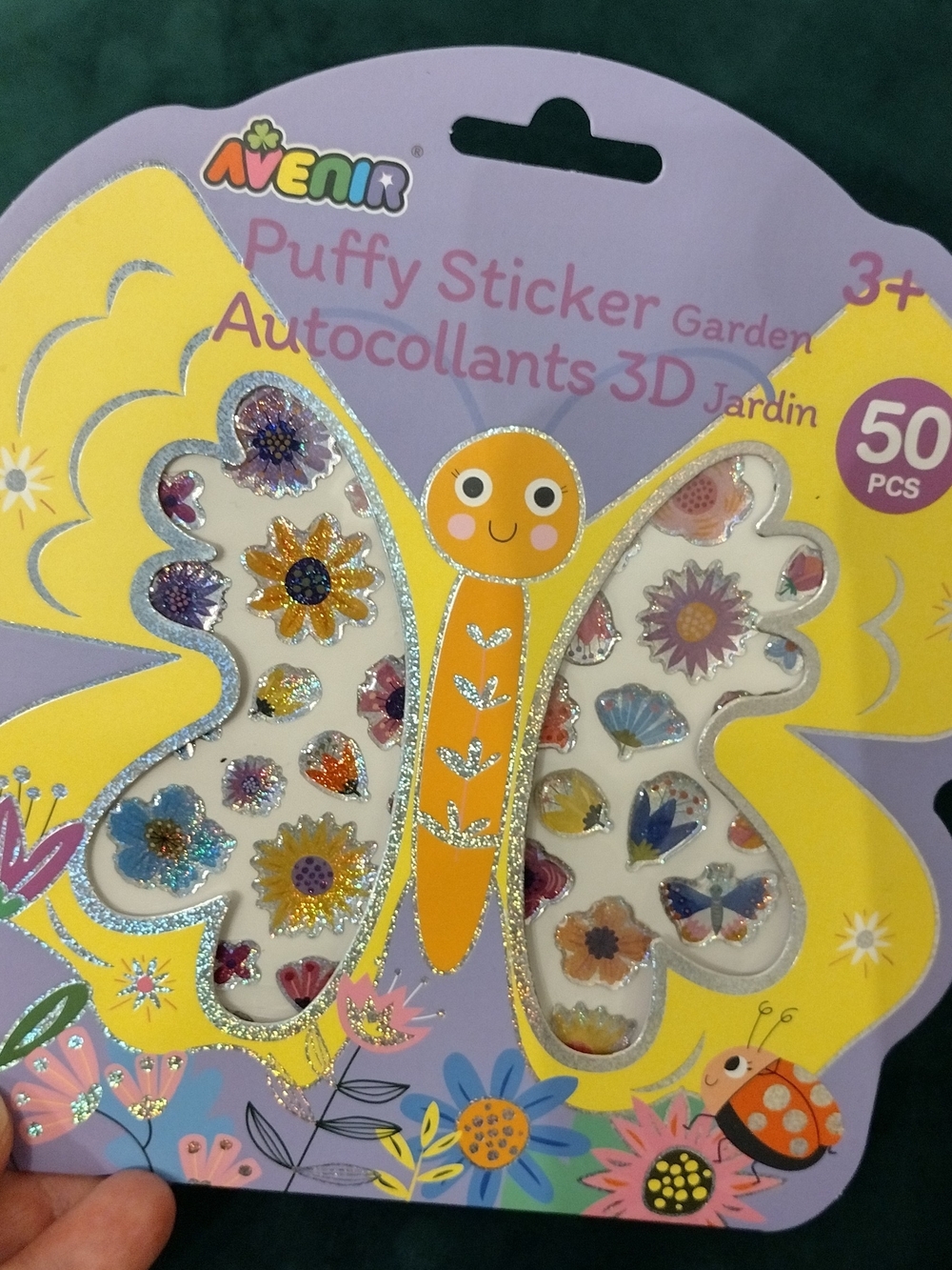 Free-with- $20 purchase / Yellow Butterfly Puffy Stickers - 50pc.